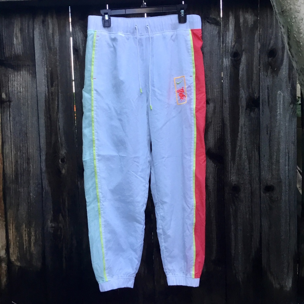 Nike woman Joggers Medium M White Neon Mesh Lined
